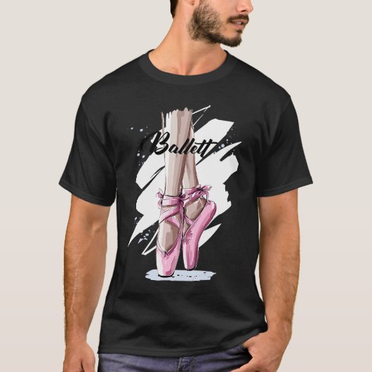Ballerina Ballet Hausschuhe Schuhe rosa Ballerinas T-Shirt (Vorderseite)