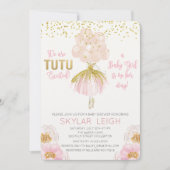 Ballerina Ballet Kinderdusche Einladung (Vorderseite)