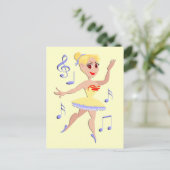 Ballerina Ballet Music Postkarte (Stehend Vorderseite)