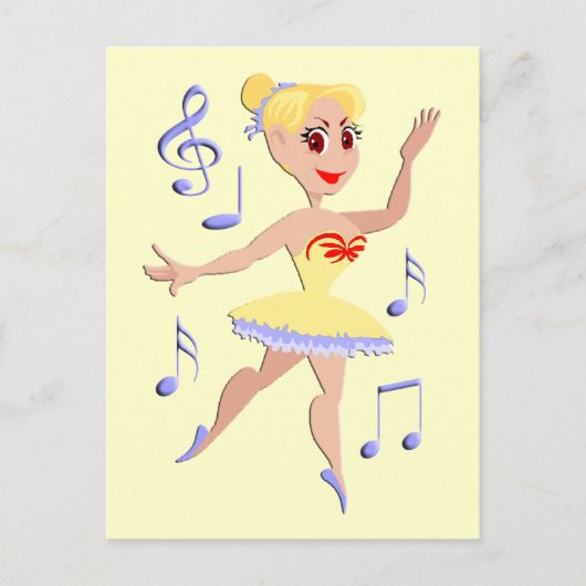 Ballerina Ballet Music Postkarte (Vorderseite)