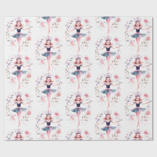 Ballerina Ballet Nutcracker Geschenkpapier (Flach)