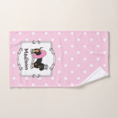 Ballerina Ballet Princess Dachshund (black & tan) Badhandtuch Set (Handtuch)