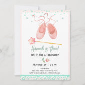 Ballerina Ballet Slippers 3rd Birthday Girl Einladung (Vorderseite)