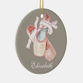 Ballerina Ballet Slippers Art Name Template Keramik Ornament (Rechts)