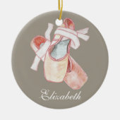 Ballerina Ballet Slippers Art Name Template Keramik Ornament (Vorne)