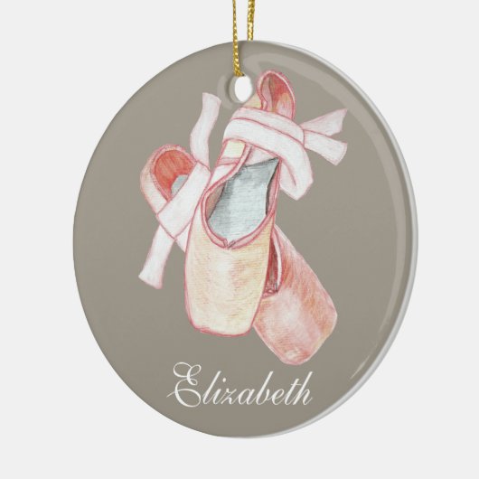 Ballerina Ballet Slippers Art Name Template Keramik Ornament (Links)