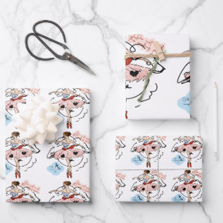 Ballerina Balletcore-Muster Geschenkpapier Set