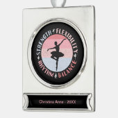 Ballerina Ballett Dancer - Mindset Values Banner-Ornament Silber (Links)
