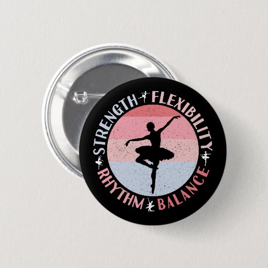 Ballerina Ballett Dancer - Mindset Values Button (Vorne & Hinten)