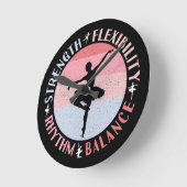 Ballerina Ballett Dancer - Mindset Values Runde Wanduhr (Winkel)