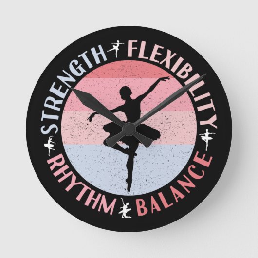 Ballerina Ballett Dancer - Mindset Values Runde Wanduhr (Vorderseite)