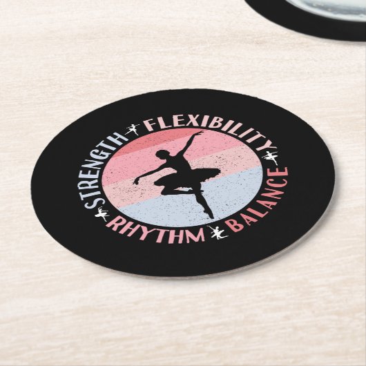 Ballerina Ballett Dancer - Mindset Values Runder Pappuntersetzer (Angewinkelt)