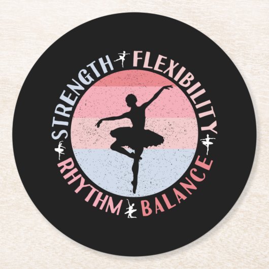 Ballerina Ballett Dancer - Mindset Values Runder Pappuntersetzer (Vorderseite)