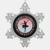 Ballerina Ballett Dancer - Mindset Values Schneeflocken Zinn-Ornament (Vorderseite)
