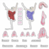 Ballerina Ballett Hausschuhe DIY Redewendungen Her Aufkleber (Vorderseite)