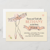 Ballerina/Ballett-Party Einladung (Vorne/Hinten)