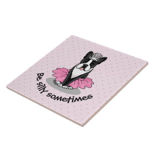 Ballerina Ballett Prinzessin Boston Terrier (schwa Fliese