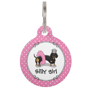 Ballerina Ballett Prinzessin Dachshund (schwarz & Haustiermarke