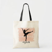 Ballerina Ballett Silhouette auf rosa Wasserfarbe Tragetasche (Vorne)