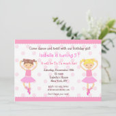 Ballerina Ballett Tanz Einladungen (Stehend Vorderseite)