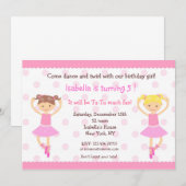 Ballerina Ballett Tanz Einladungen (Vorne/Hinten)