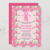 Ballerina Ballett Tanz Geburtstag Einladung (Vorne/Hinten)