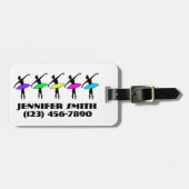 Ballerina Ballett Tänzer Personalisiert Neon Tutus Gepäckanhänger (Vorderseite horizontal)