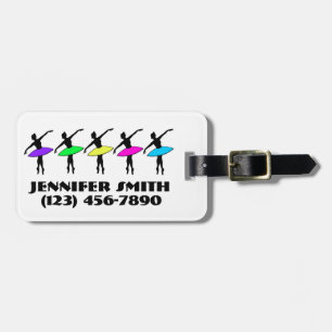 Ballerina Ballett Tänzer Personalisiert Neon Tutus Gepäckanhänger