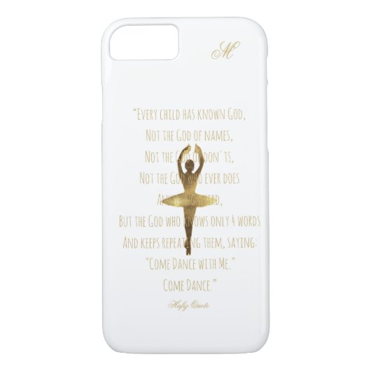 Ballerina-Ballett-Tänzer-Zitat mit Monogramm Case-Mate iPhone Hülle (Rückseite)