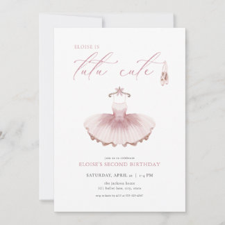 Ballerina Ballett Tutu Niedliche 2. Geburtstagsein Einladung