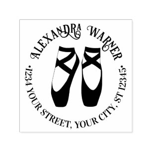 Ballerina-Ballett-Zehen-Spitzen-Schuhe #2 Name Adr Permastempel