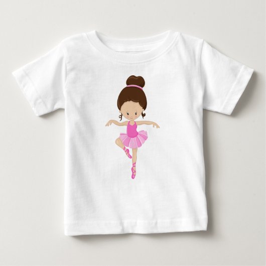 Ballerina, Ballettmädchen, Balletttanz, braune Haa Baby T-shirt (Vorderseite)