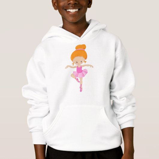 Ballerina, Ballettmädchen, Balletttanz, orangefarb Hoodie (Vorderseite)