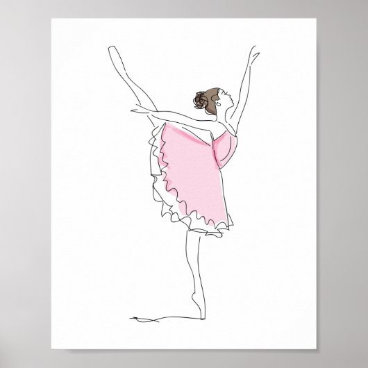 Ballerina, Ballettmädchen, Balletttänzer, Tutu, Ro Poster (Vorne)