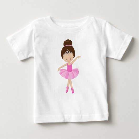 Ballerina, Ballettmädchen, Balletttänzerin, Braunh Baby T-shirt (Vorderseite)