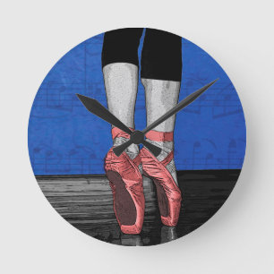 Ballerina Ballettschuhe Runde Wanduhr
