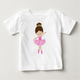 Ballerina, Balletttänzerin, Ballettmädchen, Braunh Baby T-shirt