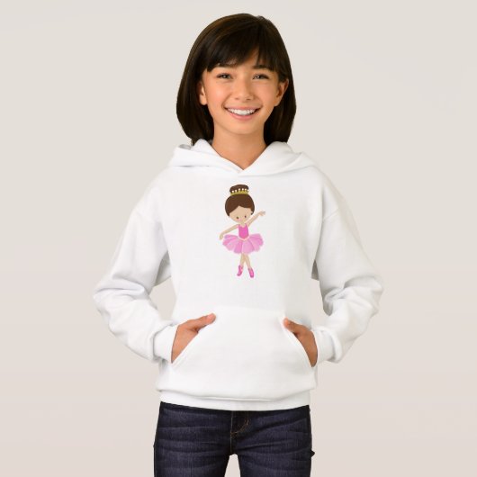 Ballerina, Balletttänzerin, Ballettmädchen, Braunh Hoodie (Vorne ganz)