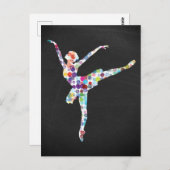 Ballerina/Balletttänzerin Postkarte (Vorne/Hinten)