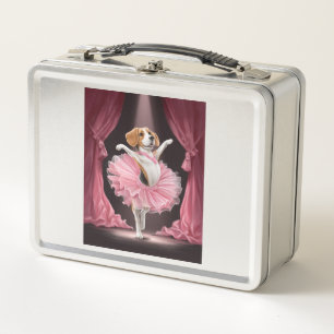 Ballerina Beagle � Lustiger Hundetanz Metall Brotdose