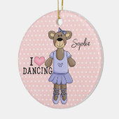 Ballerina Bear (lila Kleid) Keramik Keramik Ornament (Links)