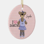 Ballerina Bear (lila Kleid) Keramik Ornament (Rechts)