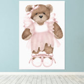 Ballerina Bear Wall Art Leinwandwerbung Leinwanddruck (Insitu (Holzboden))