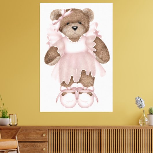 Ballerina Bear Wall Art Leinwandwerbung Leinwanddruck (Insitu (Wohnzimmer))