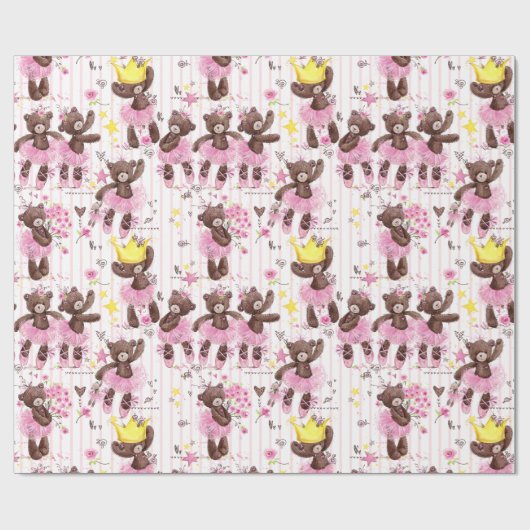 Ballerina Bears Gift Wrap Geschenkpapier (Flach)