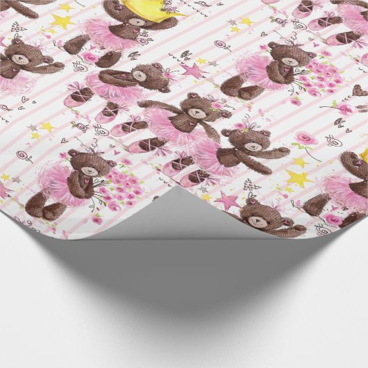 Ballerina Bears Gift Wrap Geschenkpapier (Ecke)