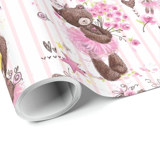 Ballerina Bears Gift Wrap Geschenkpapier (Rolleneckpunkt)