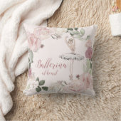 Ballerina bei Herzklopfen Blush Pink Glitzer Flora Kissen (Decke)