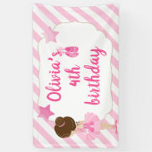 Ballerina Birthday Banner mit rosa Streifen (Vertikal)