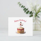 Ballerina Birthday Cake Postkarte (Stehend Vorderseite)